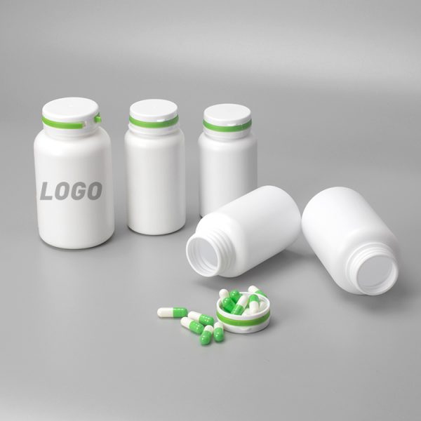Plastic pill bottles Easy Open Pill Bottle Caps HDPE Tearing Cap 200CC