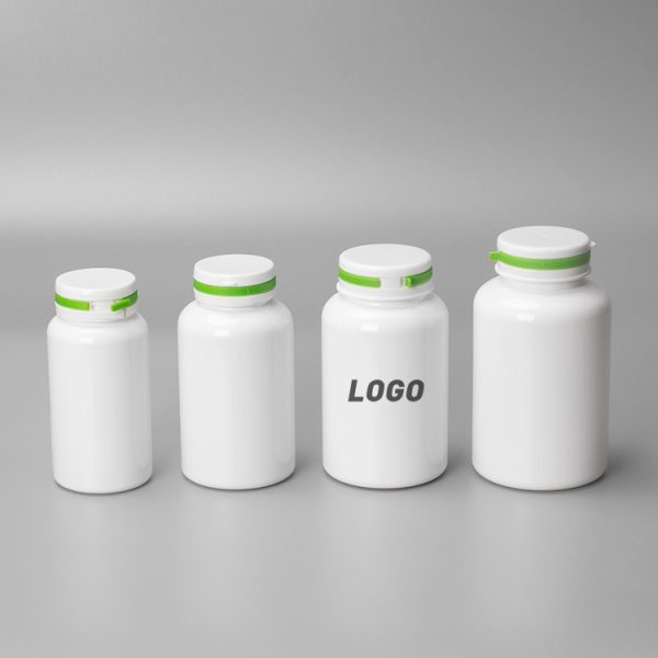 Plastic Pill Bottles Customized White Food Supplement Bottle 120CC