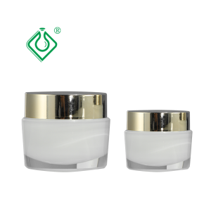 Cosmetic Packaging Plastic Acrylic Cream Container With Gold Caps 30g