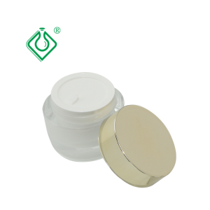 Cosmetic Packaging Transparent Plastic Acrylic Cream Container With Gold Caps 15g