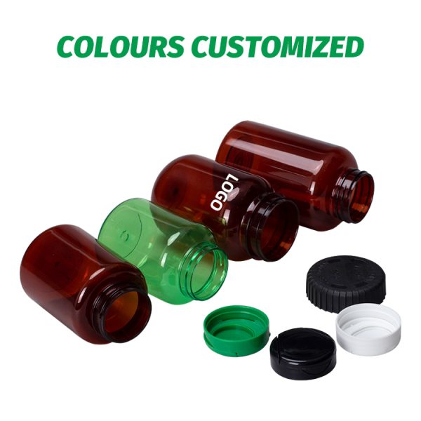Customized PET Vitamin Empty Plastic Bottles Container Manufacture 200CC