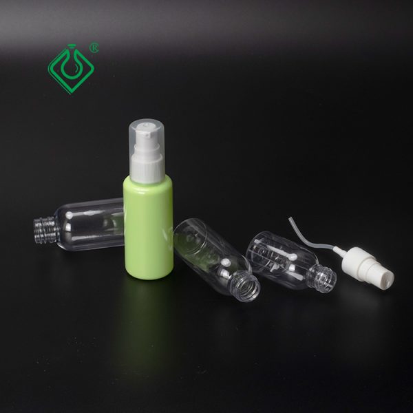 Wholesale empty PET cosmetic spray bottles with lid 100ml