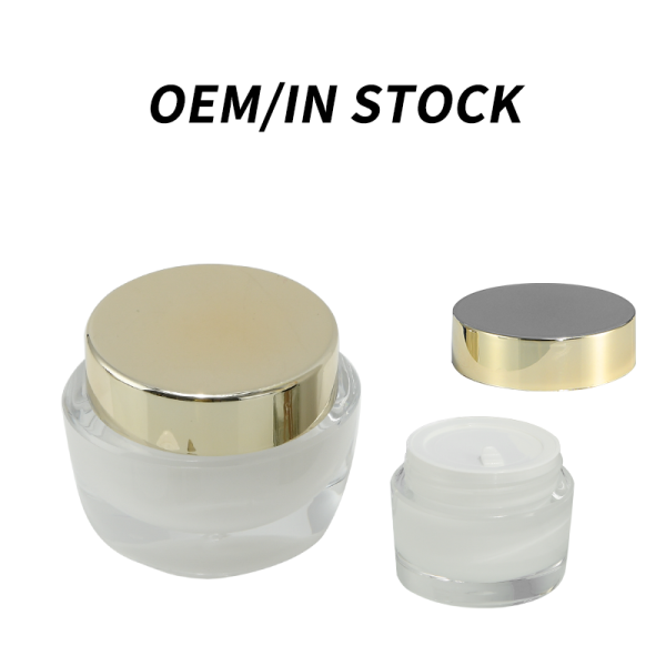 Acrylic Lip Cream Jars  Cosmetic Beauty Containers With Gold Caps 15g