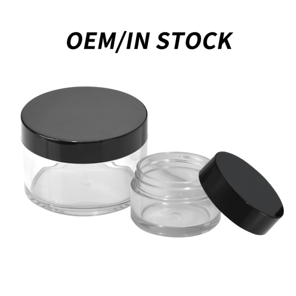Customized Cosmetic Containers Transparent  Arcylic Round Bottle For Face Cream 15g