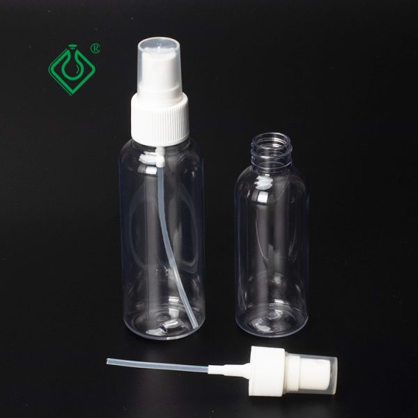 Wholesale empty PET cosmetic spray bottles with lid 50ml