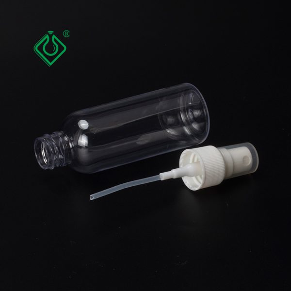 Wholesale empty PET cosmetic spray bottles with lid 60ml