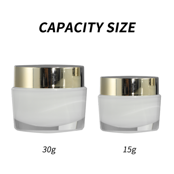 Acrylic Lip Cream Jars  Cosmetic Beauty Containers With Gold Caps 15g