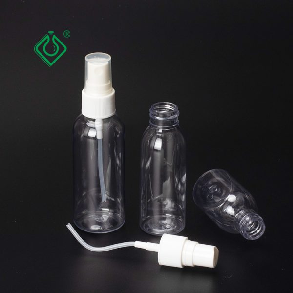 Wholesale empty PET cosmetic spray bottles with lid 60ml