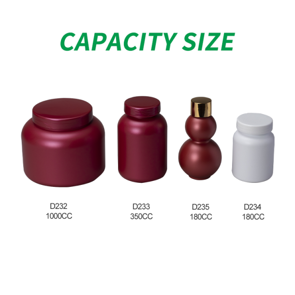 Custom HDPE Bottles With lids Food-Grade Round Powder Bottle 180cc