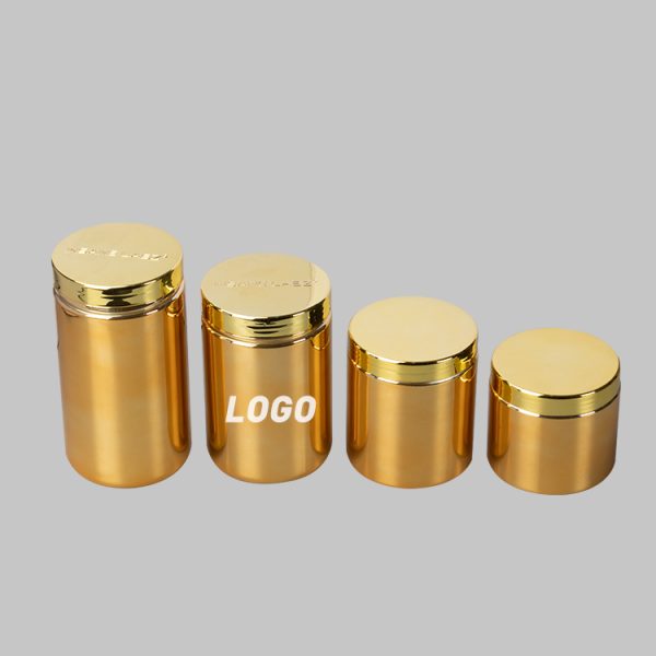 High Quality Golden Wide Mouth Plastic Containers 700CC with Gold cap