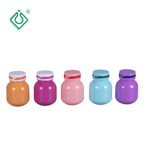 Customized Empty Colorful Pet Capsule Supplement Bottle With lid