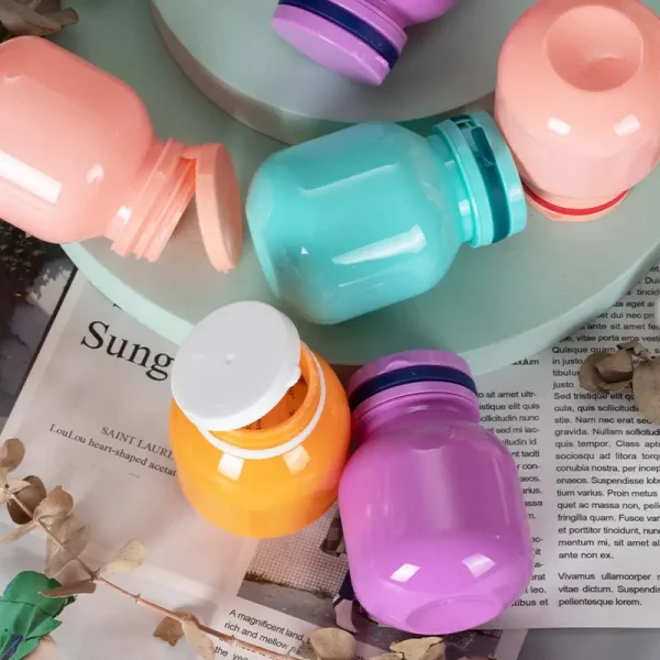 Customized Empty Colorful Pet Capsule Supplement Bottle With lid