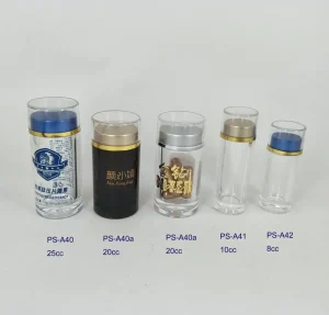 OEM acrylic PS plastic capsules container pill bottles manufacturer