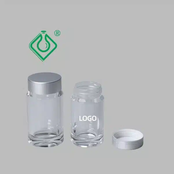 Customized Clear Plastic Pill Bottles with silver cap from China