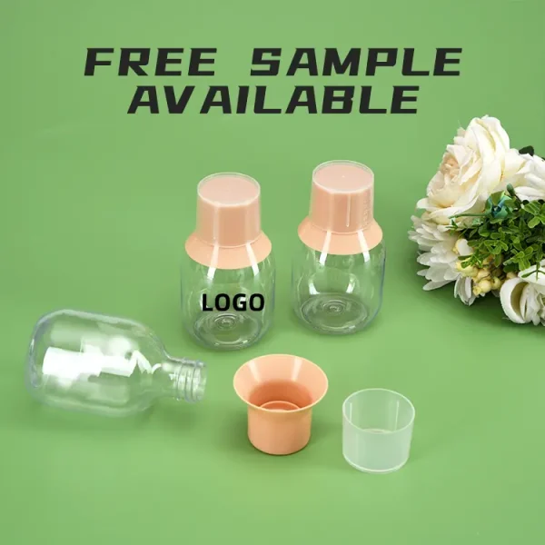 Wholesale Plastic Syrup Containers With Measuring Cup for Liquid Medicine