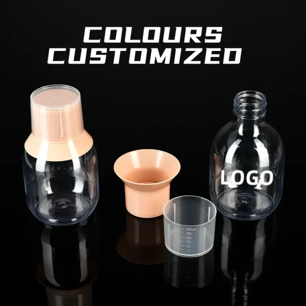 Wholesale Plastic Syrup Containers With Measuring Cup for Liquid Medicine