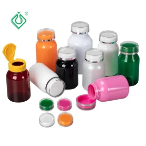 Customized PET plastic bottle for vitamins in various colors suppliers
