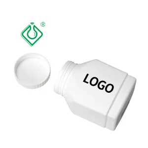 Empty HDPE square pill bottles supplements plastic packaging
